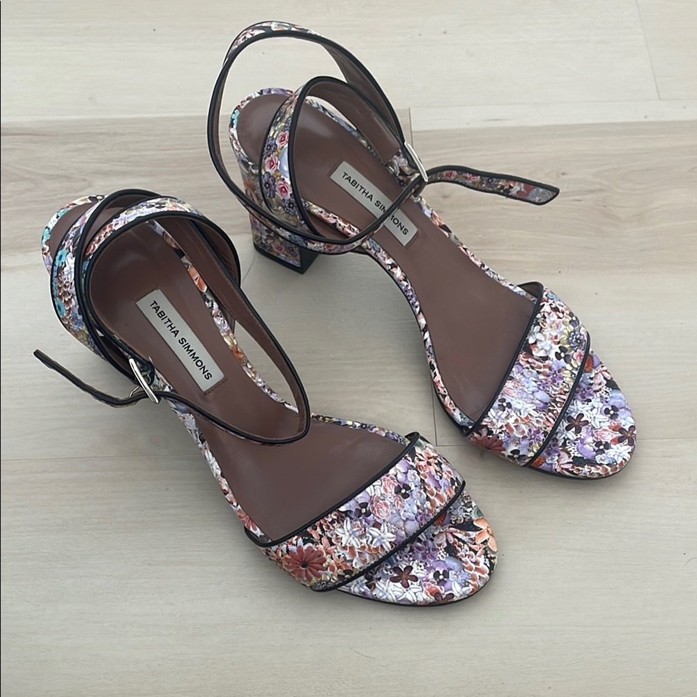 Tabitha Simmons Multicolor Floral Heels